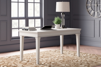 Kanwyn Home Office Desk, Whitewash, rollover