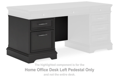 Beckincreek Home Office Desk Left Pedestal