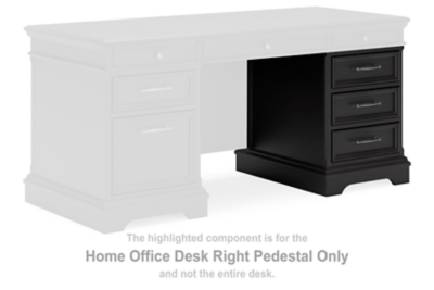 Beckincreek Home Office Desk Right Pedestal