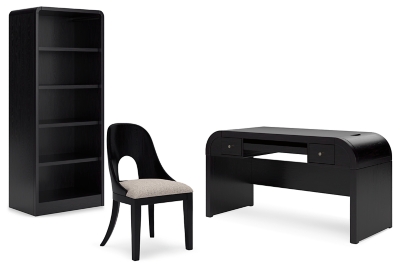 Rowanbeck Home Office Desk with Chair and Storage, , large