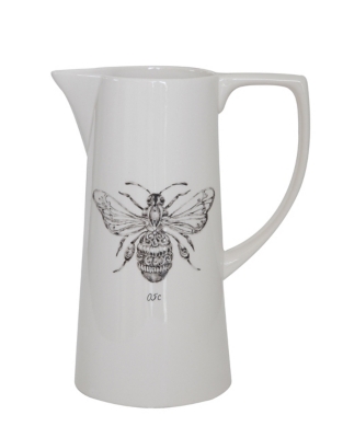 7-3/4"l X 5"w X 10"h 64 Oz. Ceramic Pitcher With Bee, , large