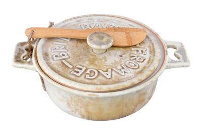 Creative Co-Op Brie Bakers with Lids & Wood Spreaders - Thumbnail 3