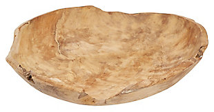 19-1/2" Round X 4"h Teak Wood Bowl (each One Will Vary), , rollover