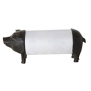 14"l X 6"w X 6-1/4"h Resin Pig Paper Towel Holder, , rollover