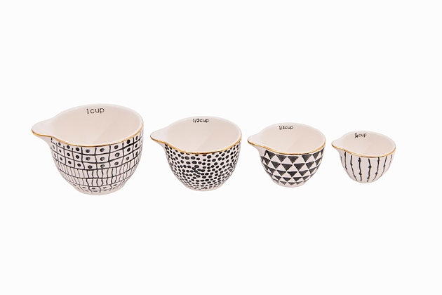 Pattern & Gold Electroplating Black & White Bowl Creative Co-op Stoneware Sugar Lid 