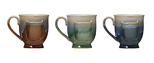Creative Co-Op Stoneware Mug With Teabag Pocket And Reactive Glaze Finish (set Of 2 Colors), , large
