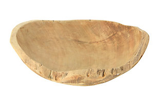 9-3/4" Round X 4"h Teak Wood Bowl (each One Will Vary), , large