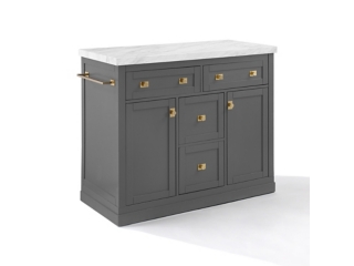 ★専用★＊Sylvia ＊Casserole・* Silvia Stainless Steel Top Kitchen Island W/Riley Stools