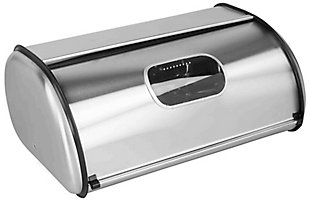 Home Accents Stainless Steel Bread Box, Silver, Silver, large