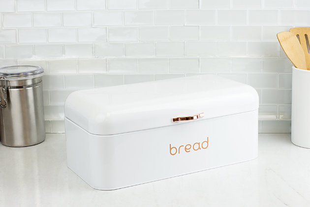 INSEET Stainless Steel Bread Box Roll Up Top Lid Storage Container Bin for Homemade Cake Toasts Bread Cookies 