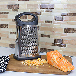 Home Accents 4 Sided Stainless Steel Cheese Grater with Storage Container, , rollover
