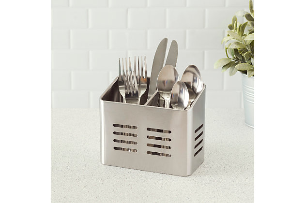 Stainless Steel Cutlery Caddy 2 Compartments 
