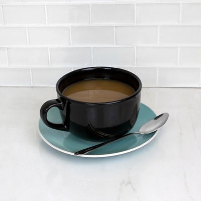 Home Accents 22 oz. Jumbo Ceramic Mug, Black, Black, large