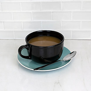 Home Accents 22 oz. Jumbo Ceramic Mug, Black, Black, rollover