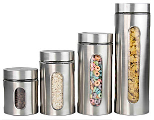Home Accents 4 Piece Stainless Steel Canister Set, , large