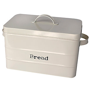 Home Accents Tin Bread Box, Ivory, , large