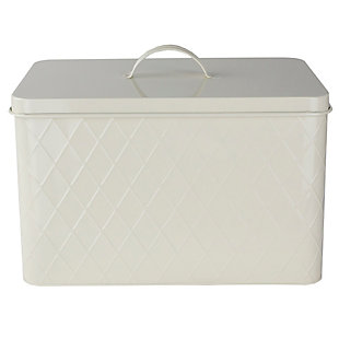 Home Accents Trellis Tin Multi-Purpose Bread Box with Snug-Fit Lid, Ivory, , large