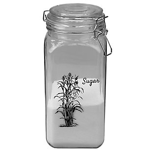 Home Accents Ludlow 53 oz. Glass Canister with Metal Clasp, Clear, , large