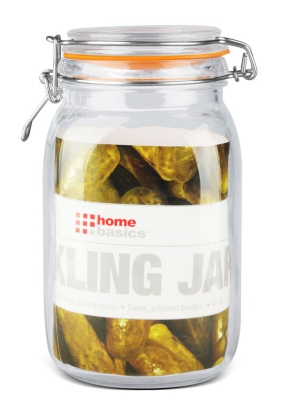 Home Accents 47 oz. Glass Pickling Jar with Wire Bail Lid and Rubber Seal Gasket, , large