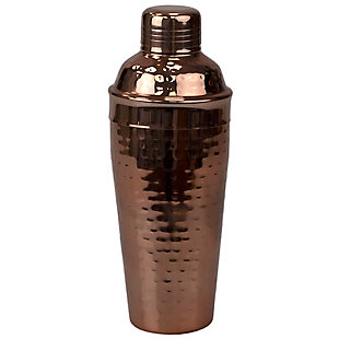 Home Accents 750 ml Hammered Steel Cocktail Shaker, Copper, , large