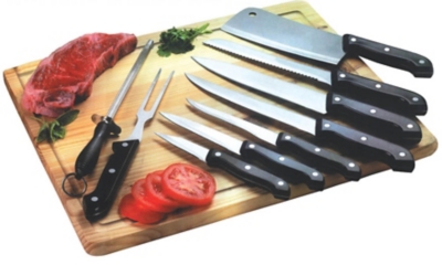 Nyammy Cat Kitchen 7-Piece Knives and Chopping Board Set