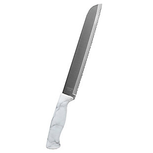 Home Accents Marble Collection 8" Bread Knife, White, , large