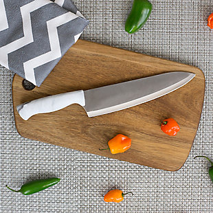 Home Accents Marble Collection 8" Chef Knife, White, , rollover