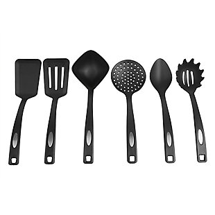 Home Accents 6-Piece Nylon Serving Utensils with Curved Handles, , large