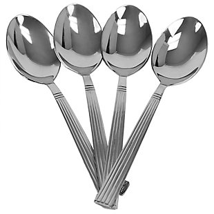 Home Accents 4-Piece Stainless Steel Dinner Spoon Set with Eternity Mirror Finish, , large