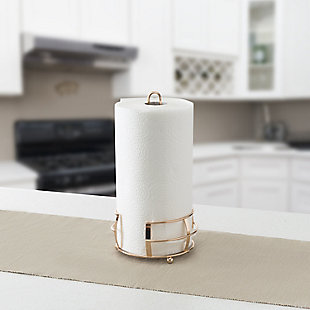 Home Accents Lyon Free-Standing Paper Towel Holder, Rose Gold, , rollover