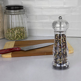 Home Accents Plastic Pepper Mill, Clear, , rollover