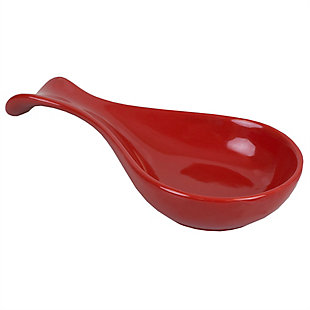 Home Accents Ceramic Spoon Rest, Red, large