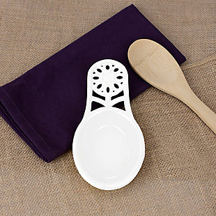 Home Accents Sunflower Heavy Weight Cast Iron Spoon Rest, White, , rollover