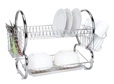 White 2 tier online dish drainer