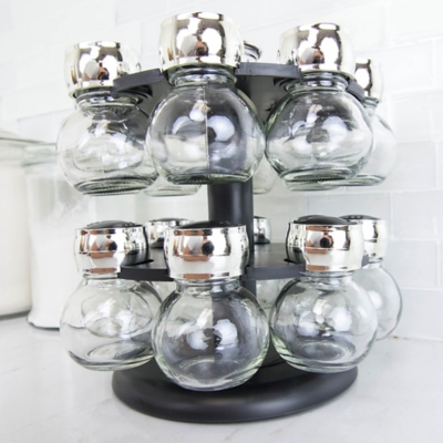 Black revolving spice online rack