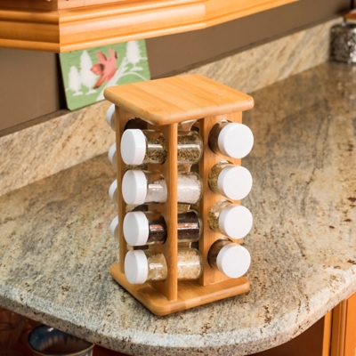 Wooden revolving 2024 spice rack