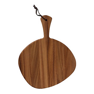 Bloomingville Irregular Shaped Acacia Wood Cutting Board/tray With Leather Strap, , rollover
