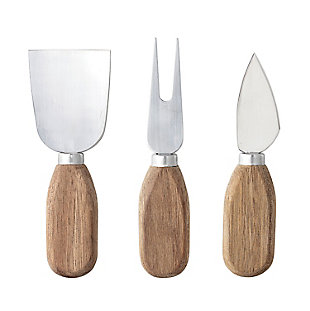 Bloomingville Acacia Wood & Stainless Steel Cheese Utensils (set Of 3 Pieces), , rollover