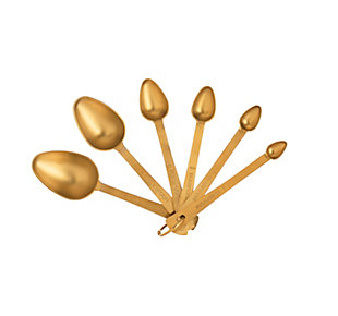Bloomingville Gold Stainless Steel Measuring Spoons (set Of 6), , rollover