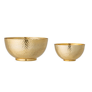 Bloomingville Gold Hammered Metal Bowls (set Of 2), , large