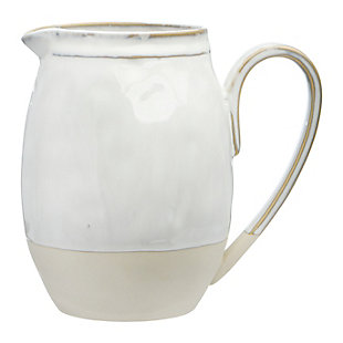 Creative Co-Op White Stoneware Pitcher, , large