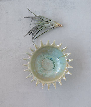 Creative Co-Op Celadon Stoneware Sunburst Shaped Serving Bowl, , rollover