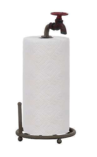 Creative Co-Op Rustic Metal Faucet Paper Towel Holder, , rollover