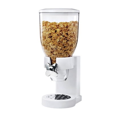 Honey-Can-Do 17.5-oz Cereal Dispenser with Portion Control, White, large