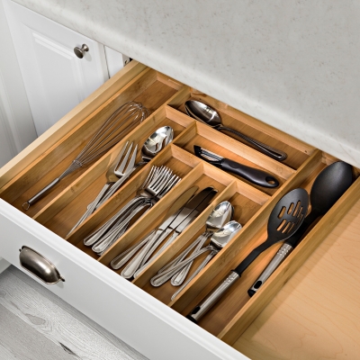 Honey-Can-Do Expandable Large Silverware Drawer Organizer in Bamboo, , rollover