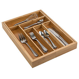 Honey-Can-Do Expandable Large Silverware Drawer Organizer in Bamboo, , large