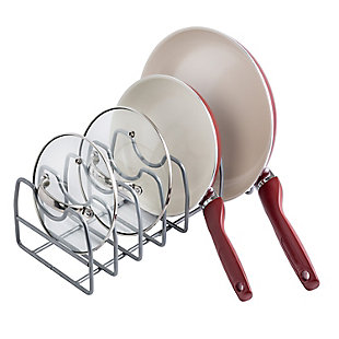 Honey-Can-Do 14x7-Inch White Pots & Pans Lid Organizer, , rollover