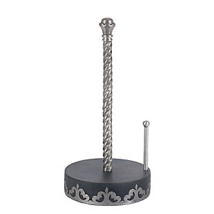The Gerson Company Gray-washed Metal-inlay Paper Towel Holder, , rollover