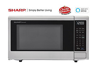Sharp 1.4-Cu. Ft. Countertop Microwave with Alexa-Enabled Controls, Stainless Steel, , large