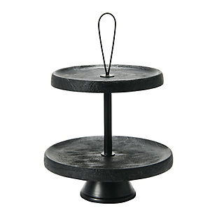 Creative Co-op Elegant Modern 2-tiered Tray Cake Stand, , large